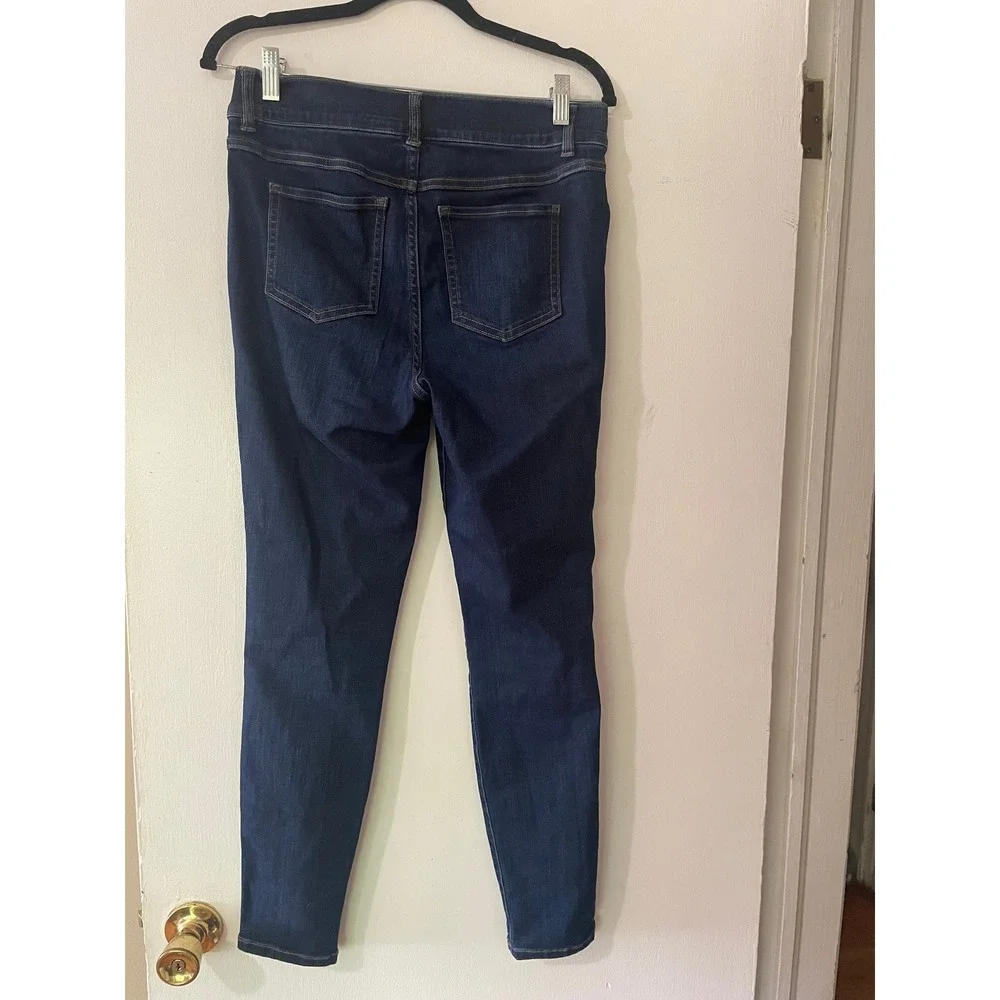 Spanx Jean-ish Ankle Skinny Jeans Dark Indigo Pull On Leggings Medium M